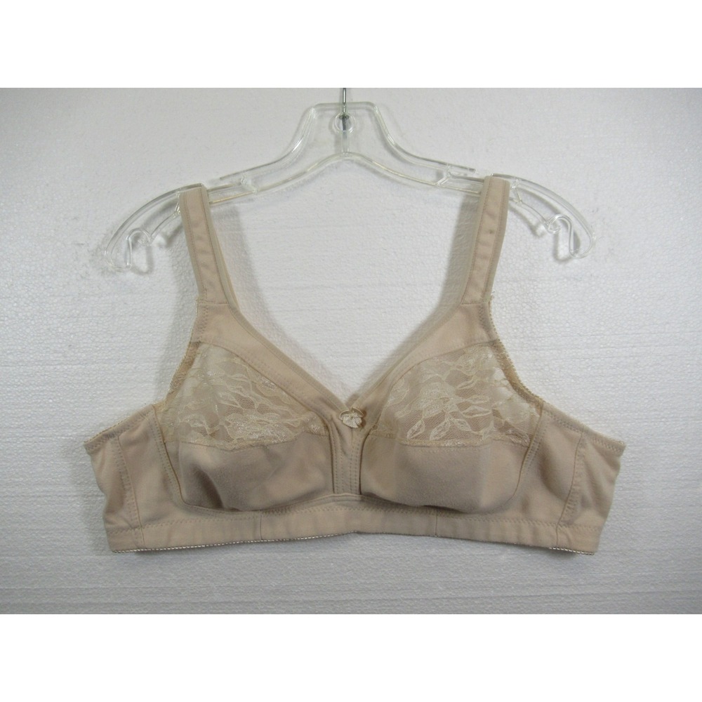 Plusform Instant Shaping Cotton Unlined Bra 46B Beige Wireless 16041